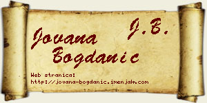 Jovana Bogdanić vizit kartica
